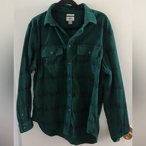 Men’s Old navy Forest green and black tree flannel shirt size XL